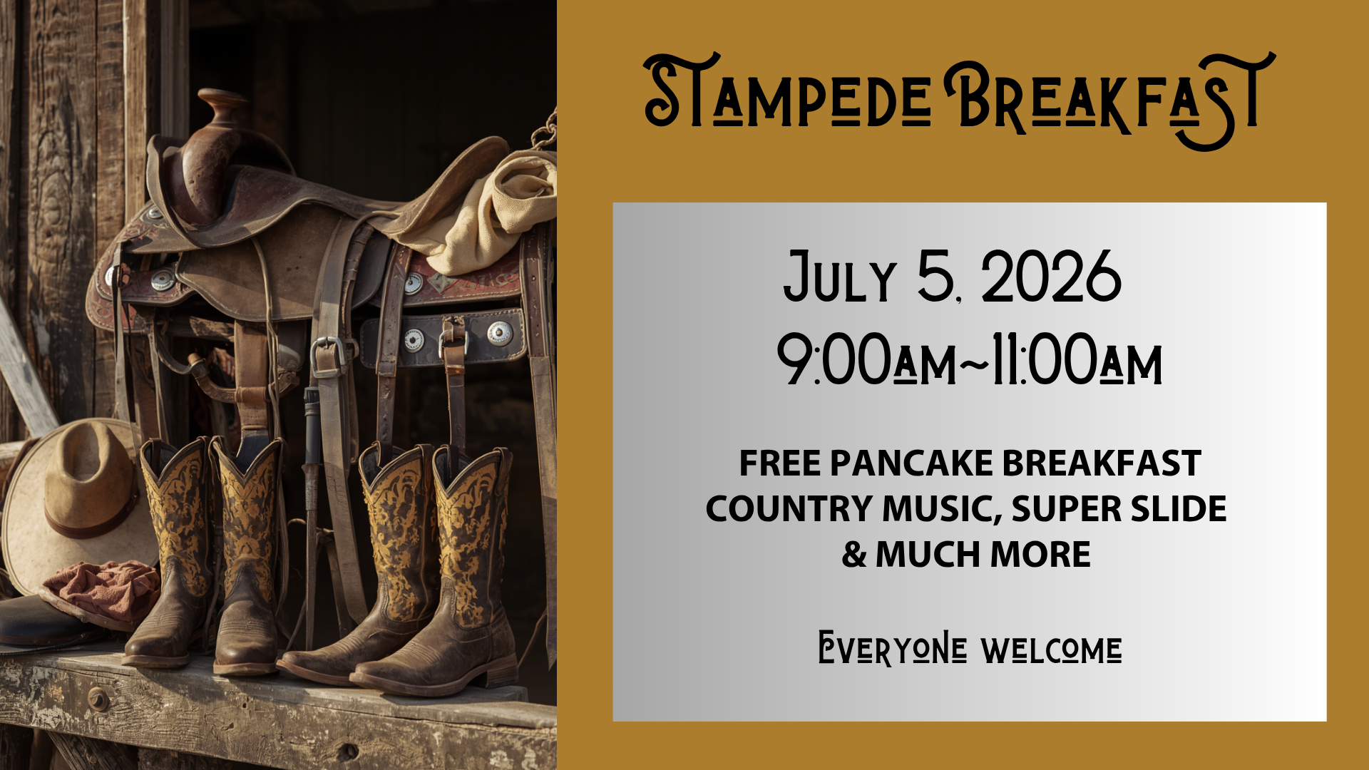 Poster: Harvest Hills Alliance Church Stampede Breakfast
