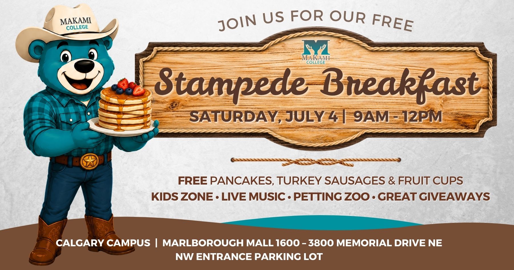 MaKami College Stampede Breakfast at Marlborough Mall