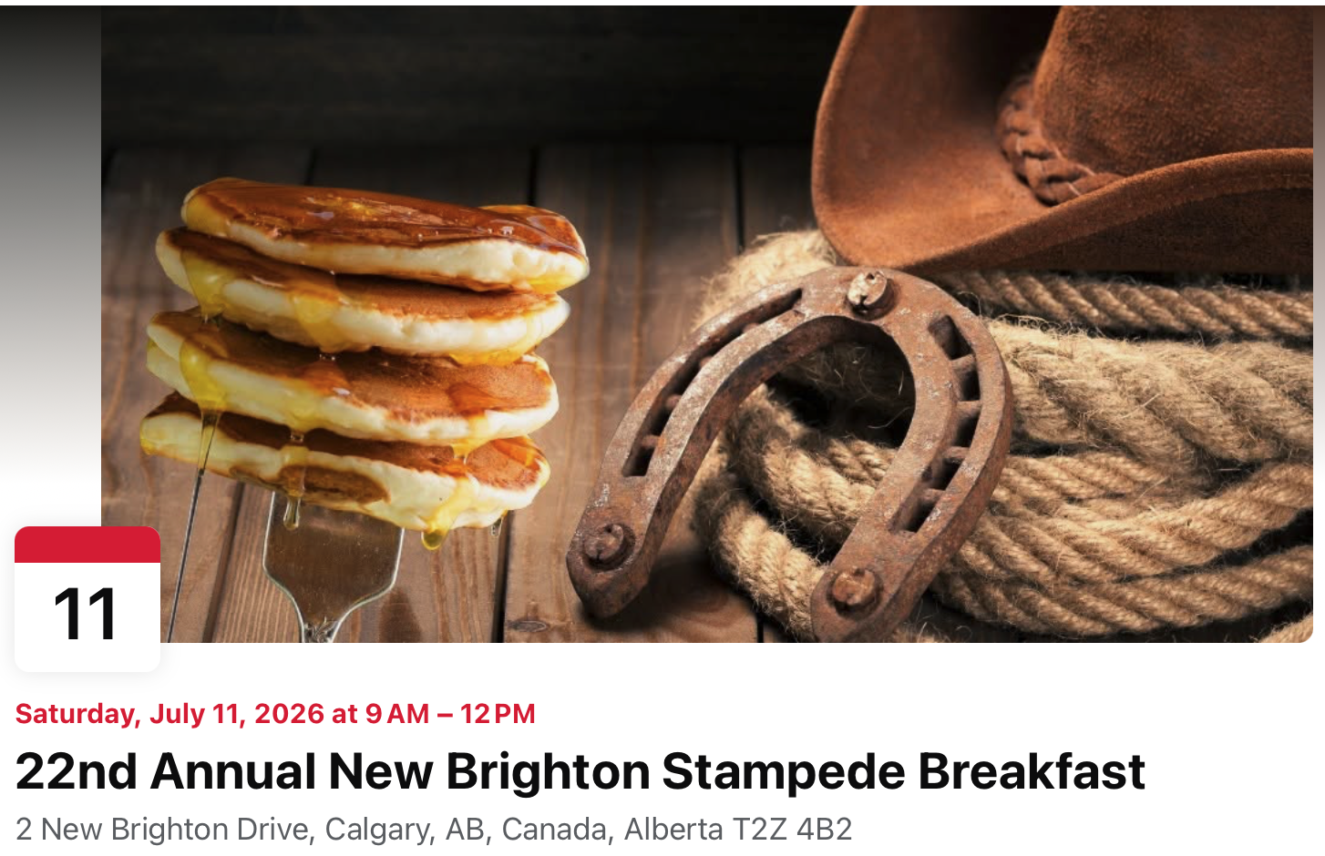 22nd Annual New Brighton Stampede Breakfast