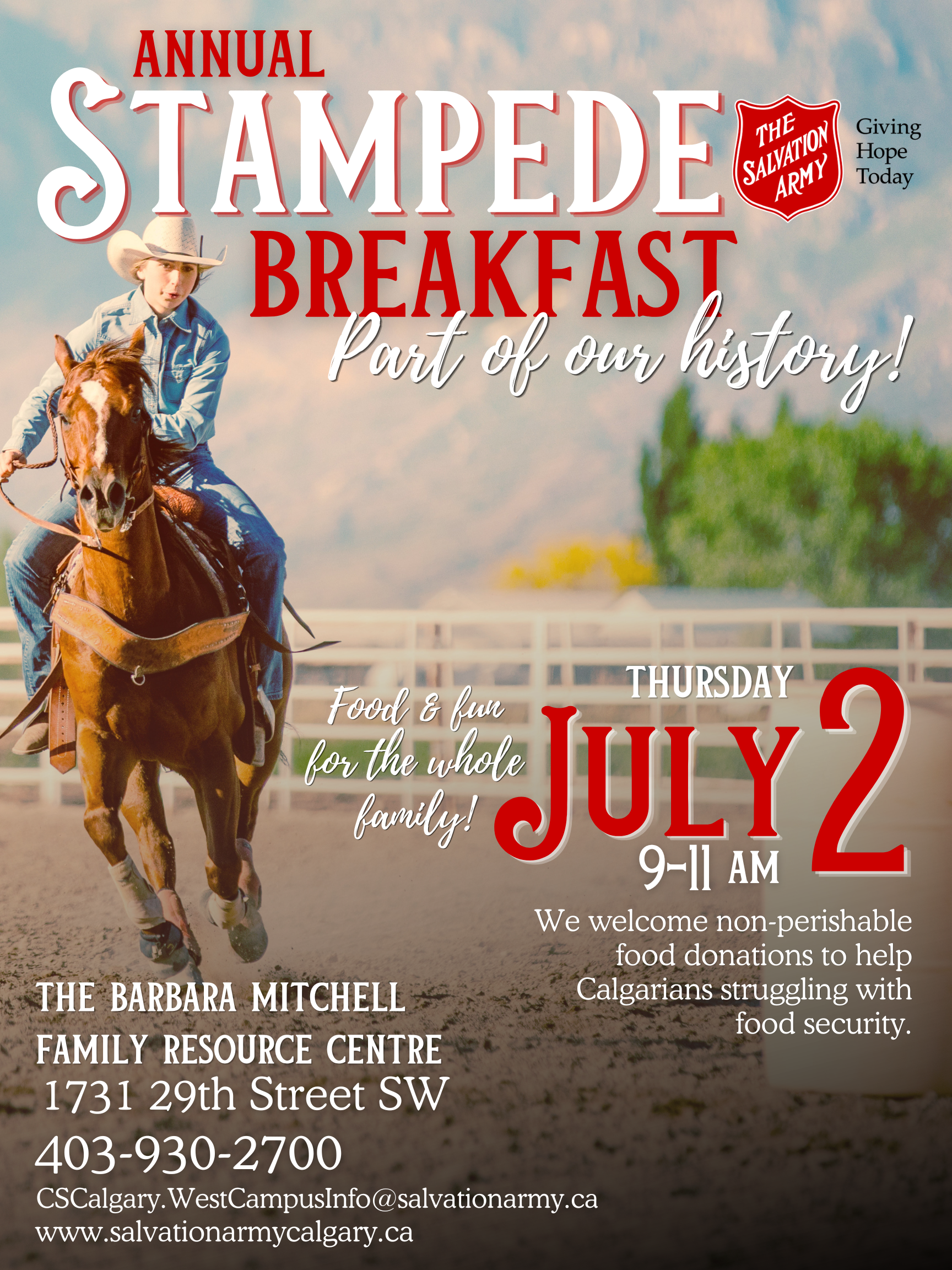 Salvation Army Community Services Stampede Breakfast at West Campus