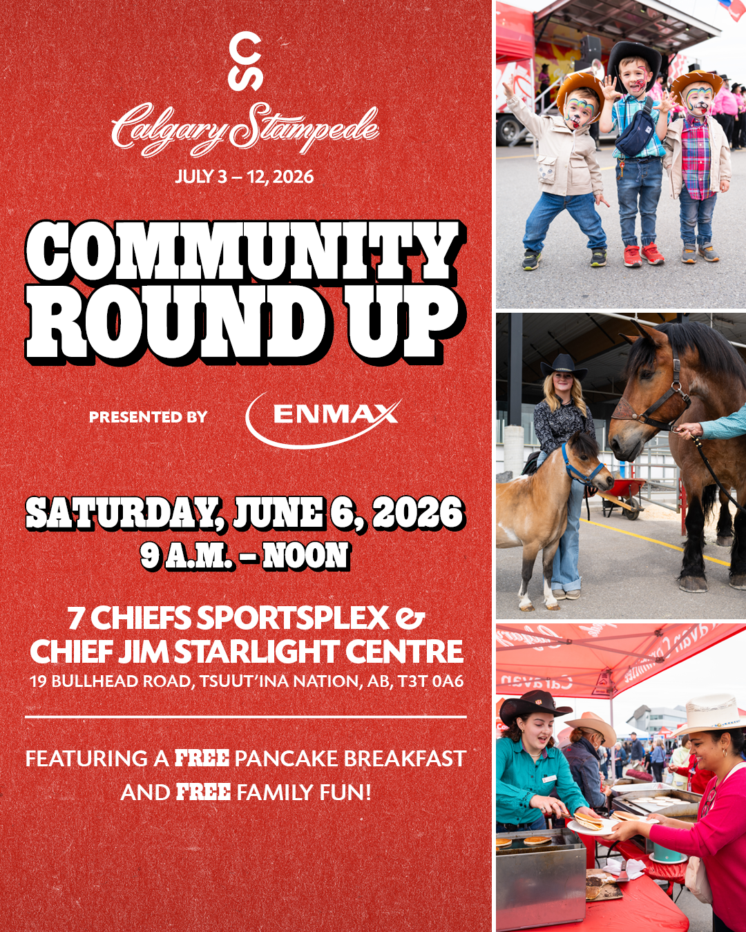 Poster: Calgary Stampede Community Round Up at Tsuut'ina Nation